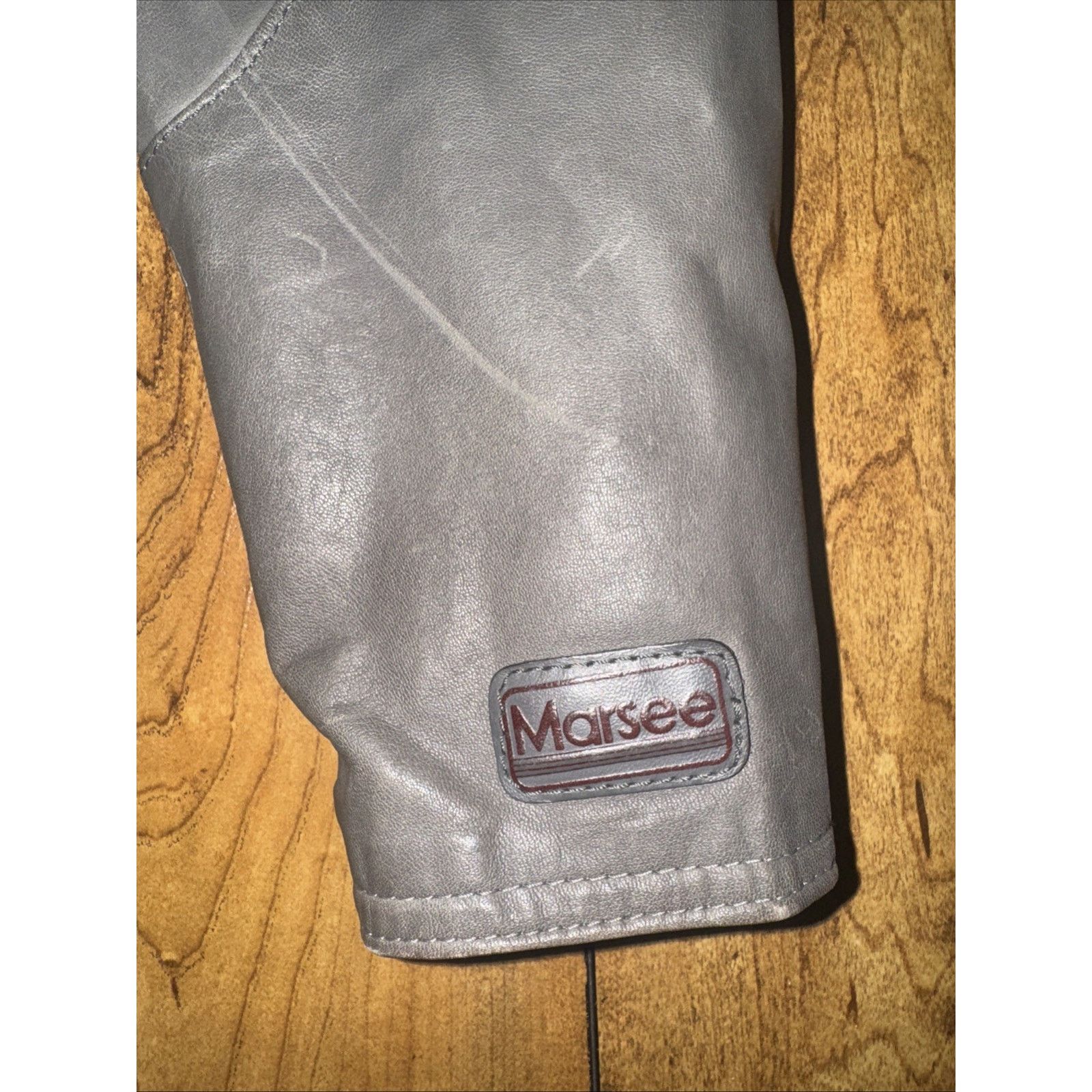 Vintage Marsee Genuine Leather Reversible Biker Jacket Gray 42 M Size US M / EU 48-50 / 2 - 2 Thumbnail