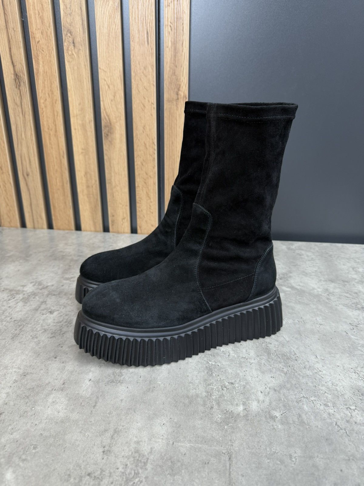 AGL AGL Black Suede Platform Boots Chunky Sole EU 38.5 Size US 8.5 / IT 38.5 - 1 Thumbnail