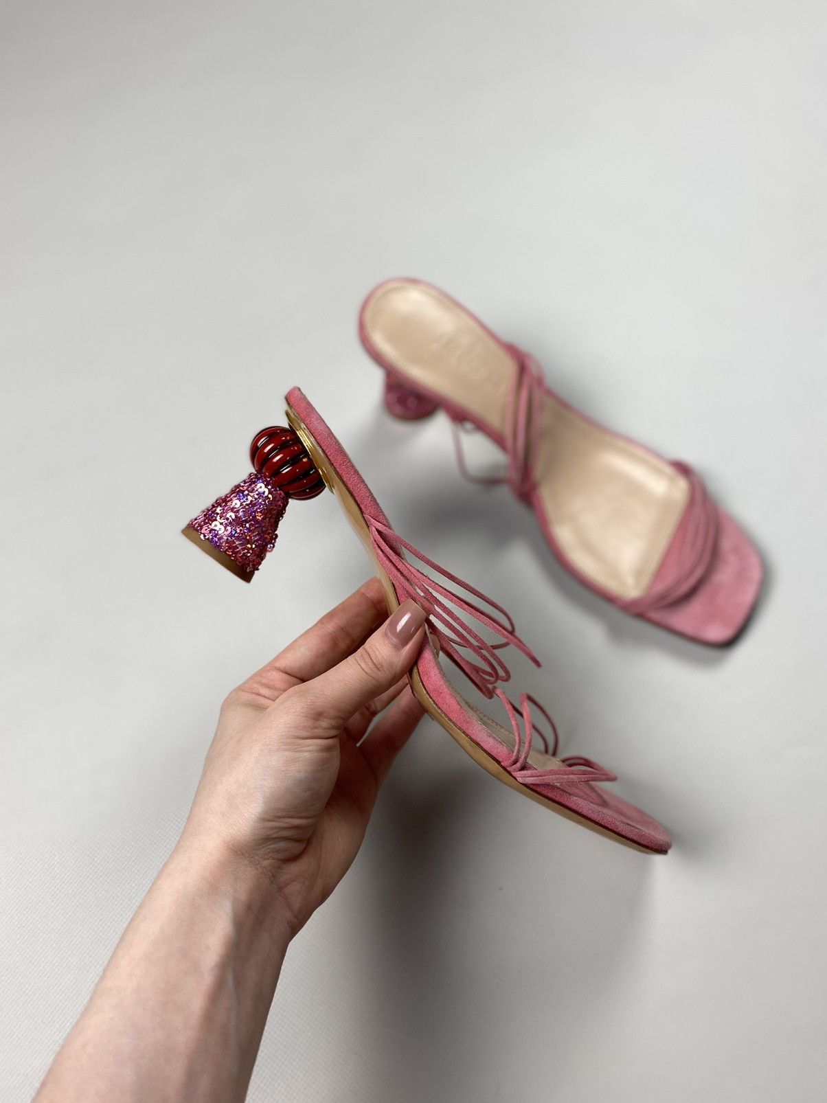 Jacquemus Jacquemus ladies suede strappy heels size 39 Size US 9 / IT 39 - 9 Thumbnail