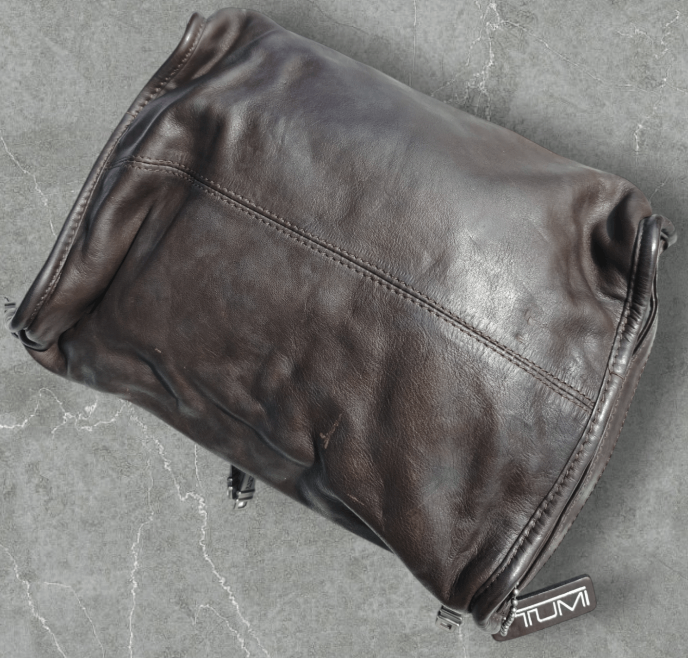 Tumi Tumi - Brown Leather Toiletry Clutch Bag Size ONE SIZE - 5 Thumbnail