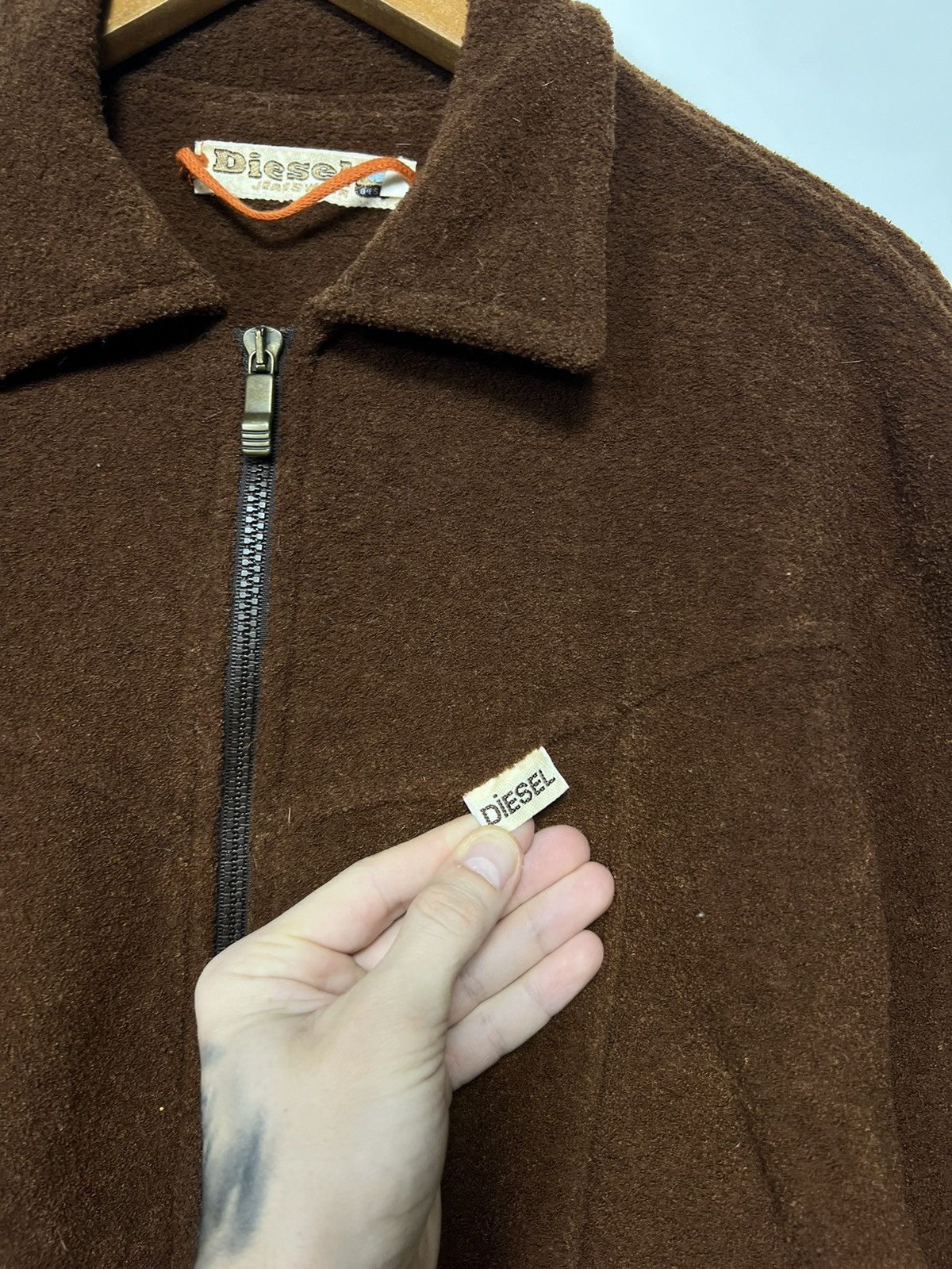 Vintage 90s Diesel Terry Cotton Teddy Jacket Bomber