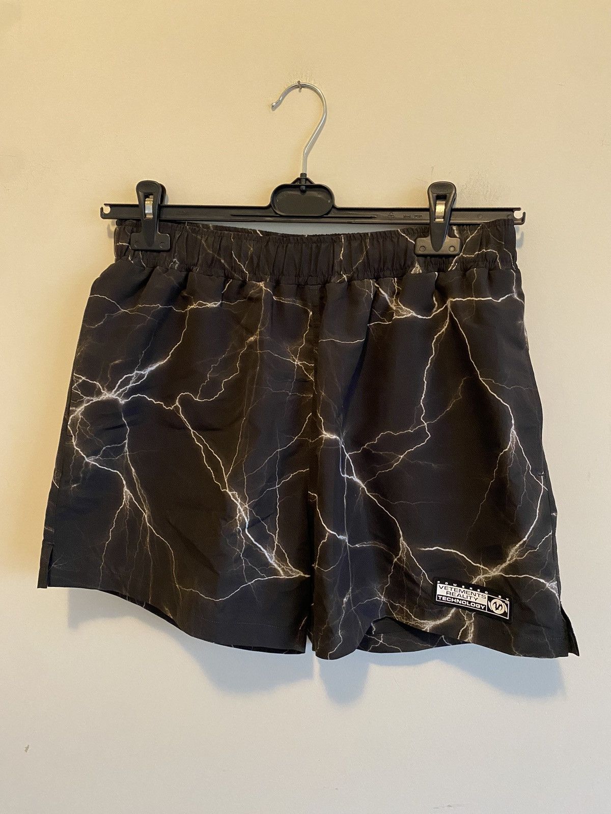image of Vetements Lightning Vet Reality Technology Limited Edition Nylon Short in White, Men's (Size 32)