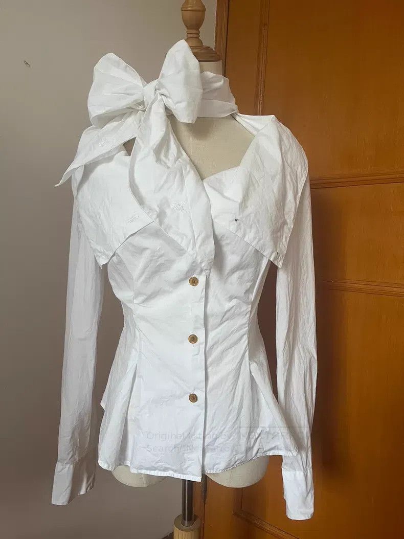 Vivienne Westwood Vivienne Westwood White Bow Shirt Size M / US 6-8 / IT 42-44 - 1 Thumbnail