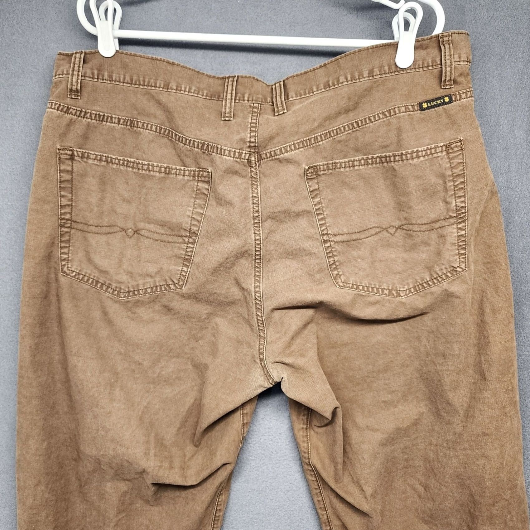 Lucky Brand Lucky Brand Mens Pants 40x28 Brown 100% Cotton Workwear Chino Flat Front Zip 5-Pocket Mens Casual Size US 40 / EU 56 - 2 Thumbnail