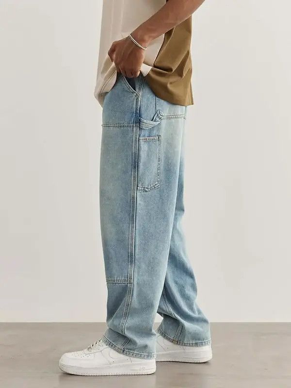 VIBE washed faded double knee carpenter cargo jeans Size US 32 / EU 48 - 4 Thumbnail