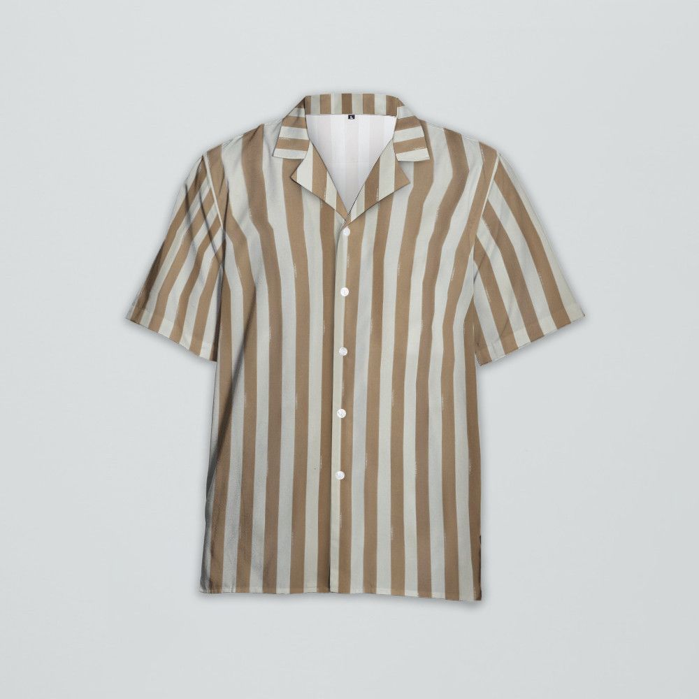 Designer Beige Pequin Shirt – Classic Shirt Size US L / EU 52-54 / 3 - 1 Thumbnail