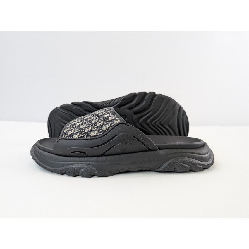 Dior o1rshd1 H-Town Single Band Slipper Sandal in Black / Beige Size US 8 / EU 41 - 14 Thumbnail