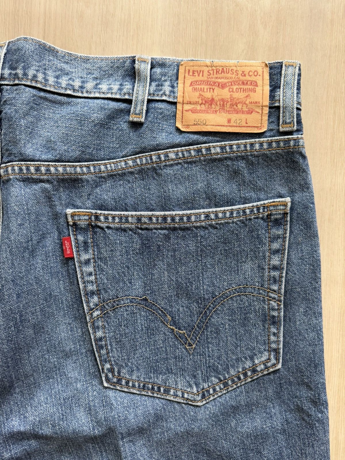 Levi's Vtg Y2K 07 Levis 550 Denim Shorts Sz 42 Straight Cotton Size US 42 / EU 58 - 2 Thumbnail