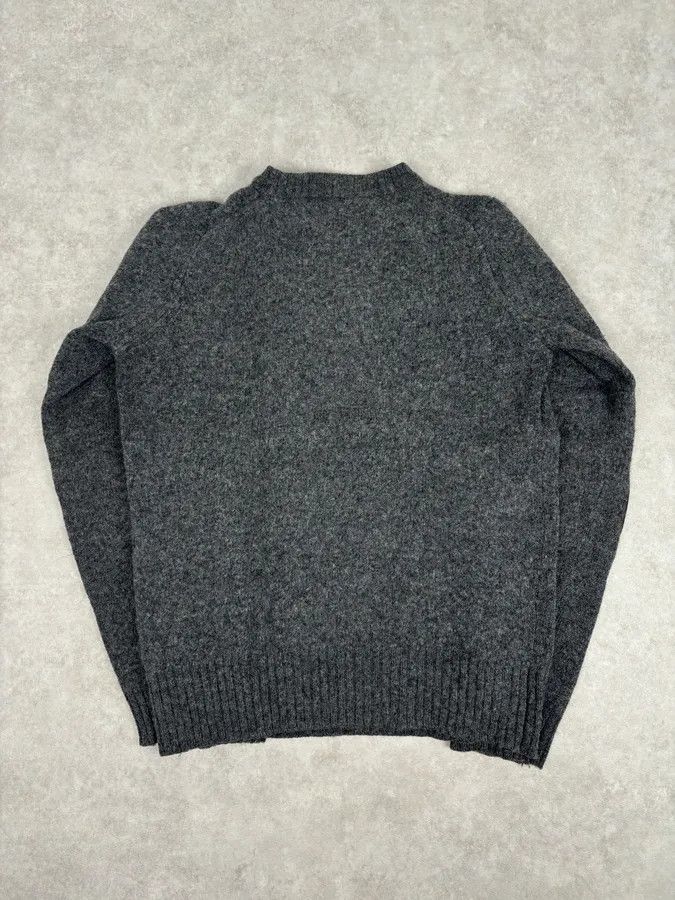 Prada 2000s Prada Grey Wool Leather Elbow Patch Sweater Size S / US 4 / IT 40 - 5 Thumbnail