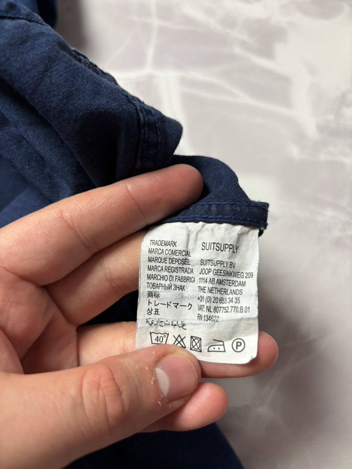 Designer Suitsupply Cotton Two Ply Shirt Blue Size S 38/15 Size US S / EU 44-46 / 1 - 11 Thumbnail