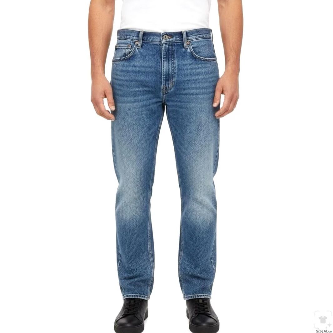 Levi's Levi's 505 Jeans Mens Regular Fit Blue Medium Wash Straight Zip Fly 40x34 Denim Pocket Logo 5-Pocket US Made Size US 40 / EU 56 - 4 Thumbnail