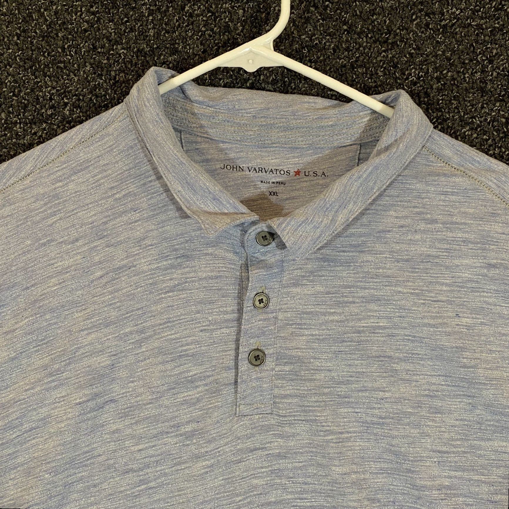John Varvatos VINTAGE John Varvatos Polo Shirt Men 2XL Blue Short Sleeve Casual Knit Breathable Summer Golf Rugby Size US XXL / EU 58 / 5 - 2 Thumbnail