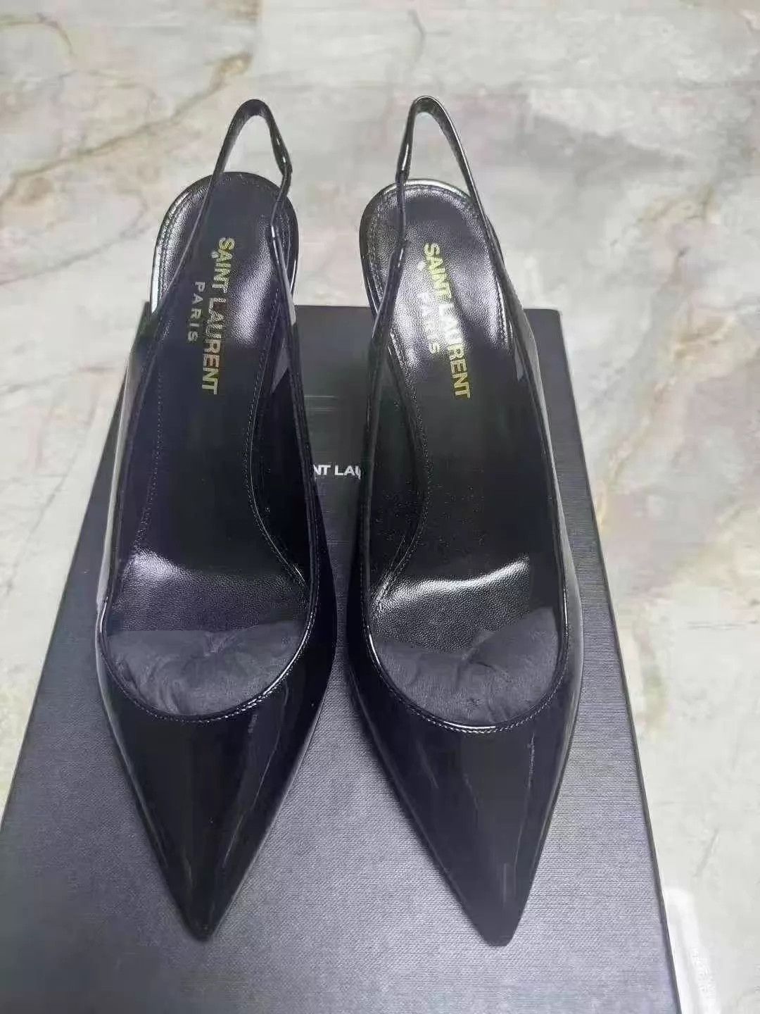 Yves Saint Laurent YSL Saint Laurent Black Satin Pumps Size 37 New Size US 6.5 / IT 36.5 - 2 Thumbnail