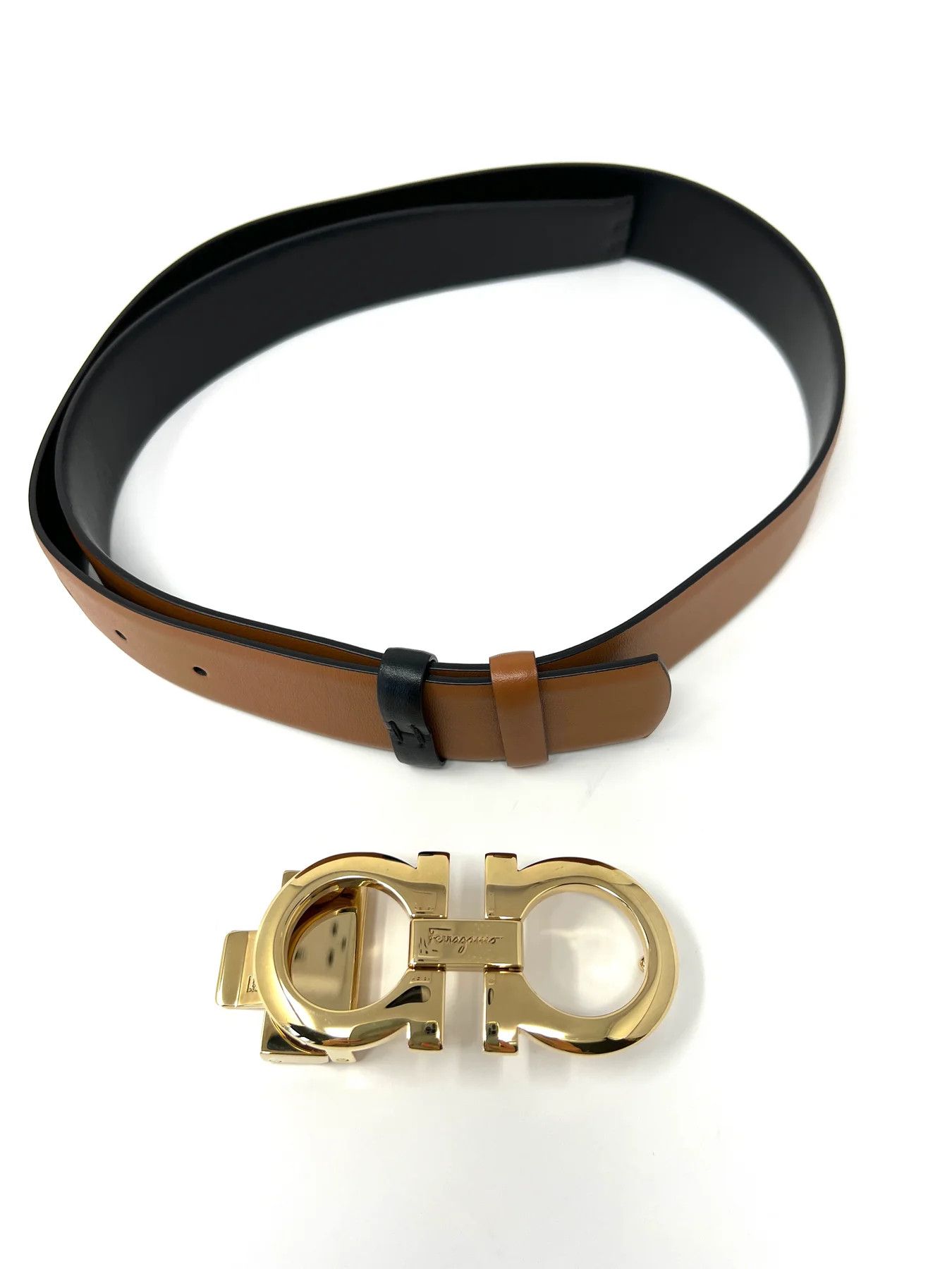 Salvatore Ferragamo o1s1rm0526 Size : OS / Belt in Brown/Black Size ONE SIZE - 5 Thumbnail