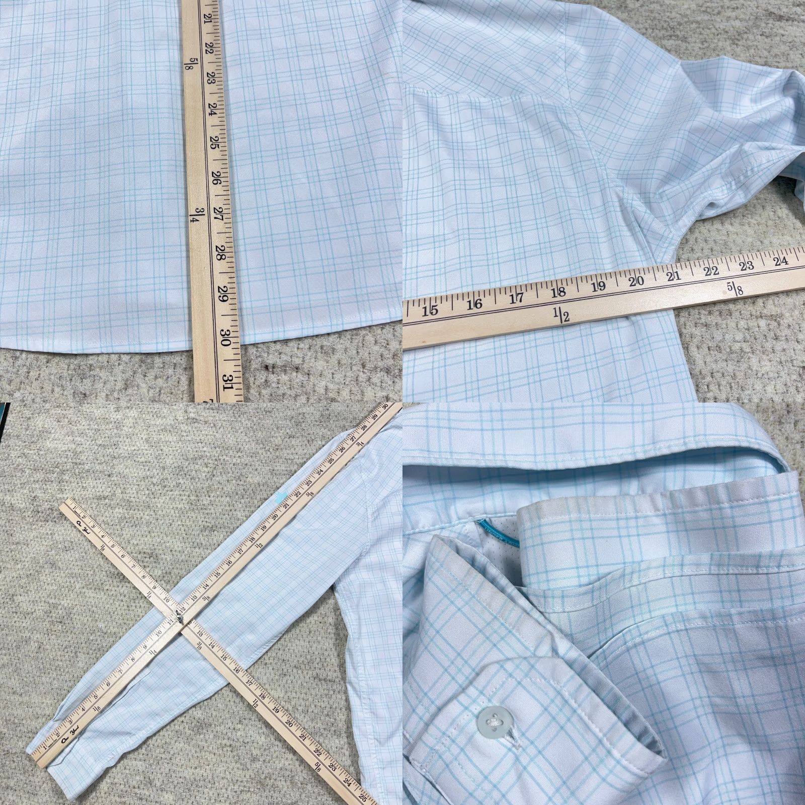 Under Armour Under Armour Button-Up Shirt Men Large White Blue Lightweight Moisture Wicking Plaid Performance Outdoor Size US L / EU 52-54 / 3 - 8 Thumbnail