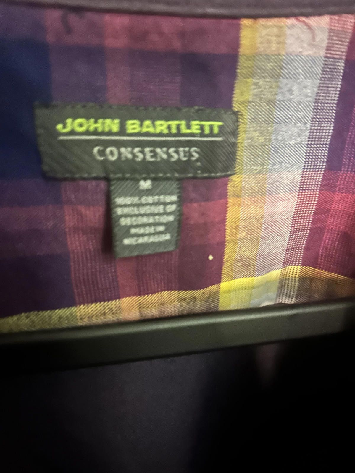 Other John Bartlett Consensus Men's Casual Shirt - Purple Plaid Lc Size US M / EU 48-50 / 2 - 4 Thumbnail