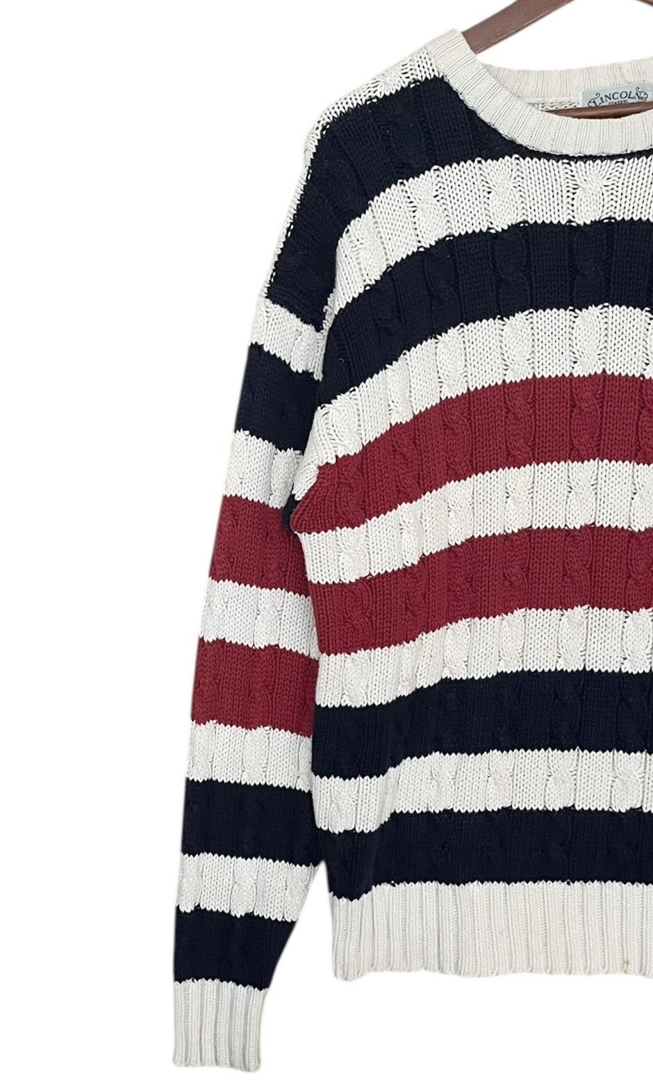 Japanese Brand × Vintage Vintage Japanese Brand Lincoln Knitwear Sweatshirt 1990s Size US L / EU 52-54 / 3 - 3 Thumbnail