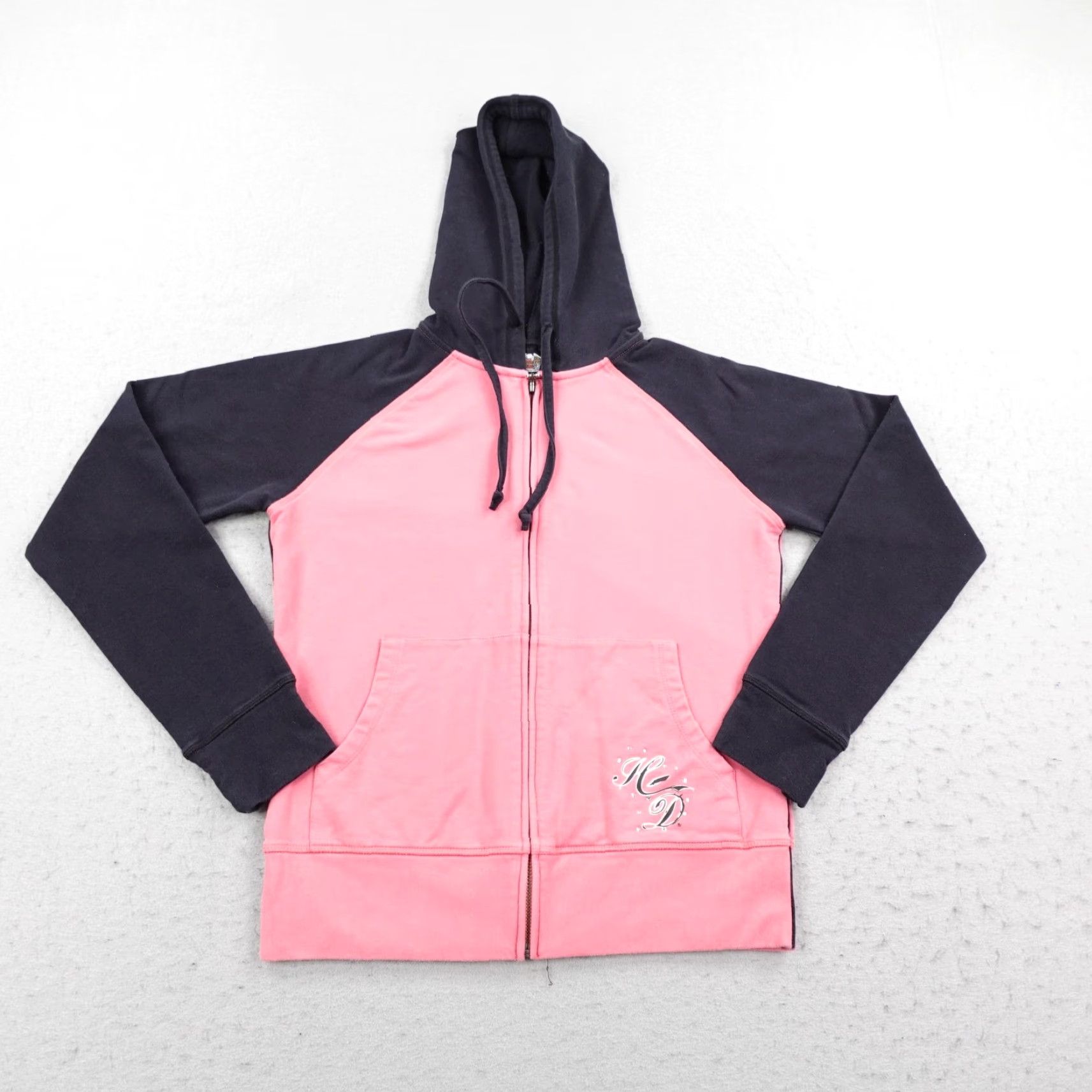 Harley Davidson Harley-Davidson Hoodie Womens Small Pink Black Rhinestone Motorcycles Sweatshirt Size S / US 4 / IT 40 - 2 Thumbnail