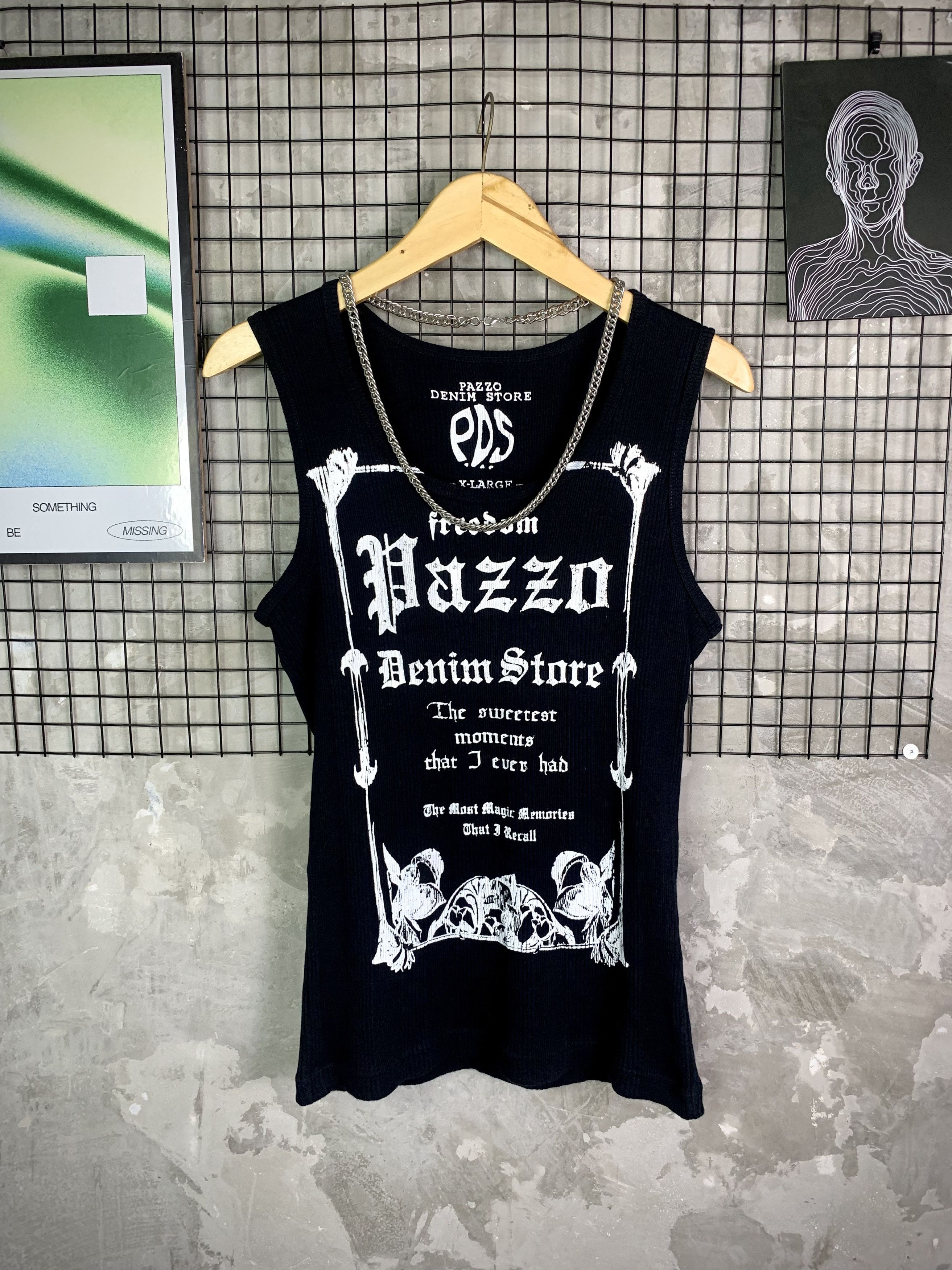 Pazzo Y2K Pazzo Grunge Gothic Graphic Poem Thermal TankTops Size US XL / EU 56 / 4 - 1 Thumbnail