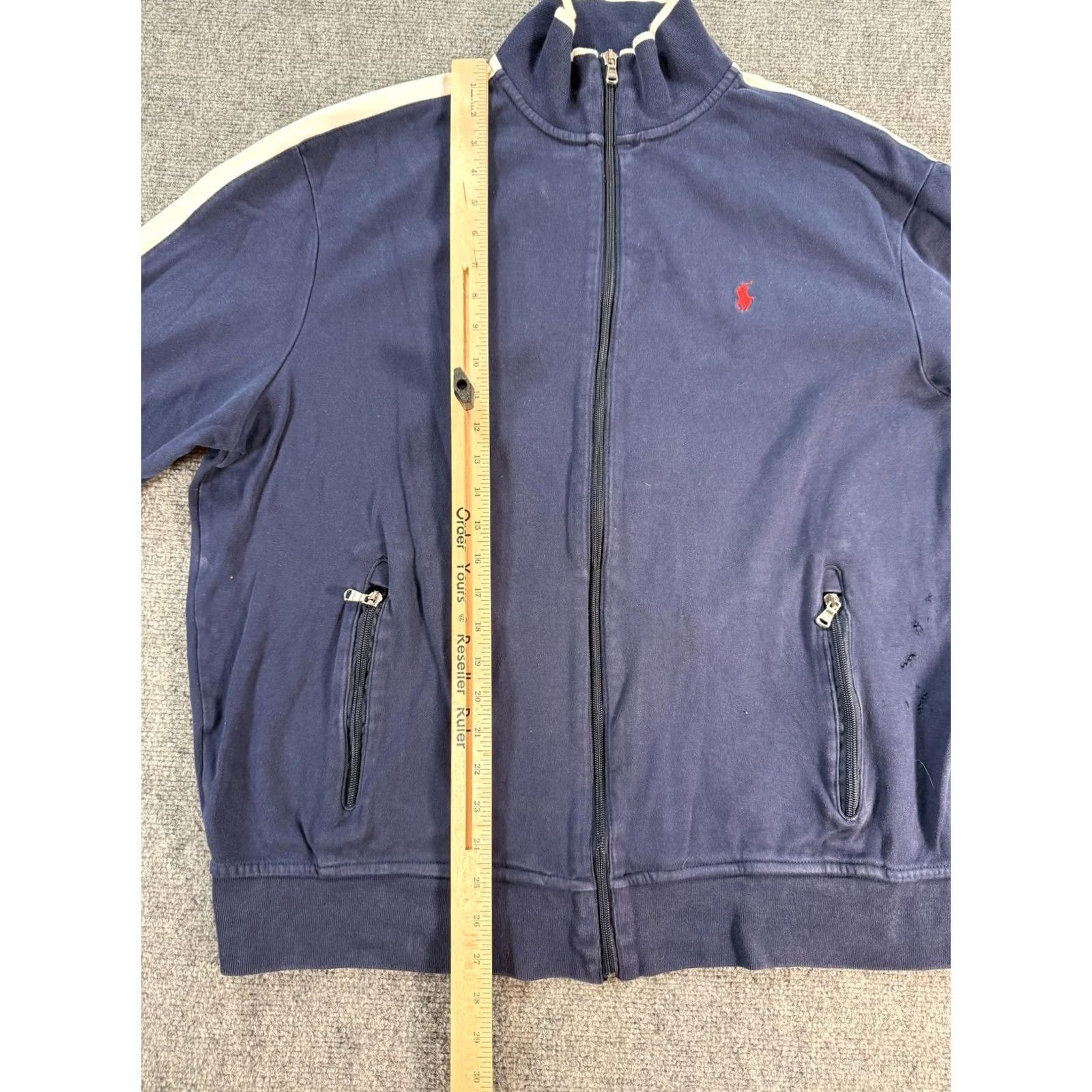 Polo Ralph Lauren Polo Ralph Lauren Jacket Mens XL Blue Full Zip Track Stripe Red Pony Logo Retro Size US XL / EU 56 / 4 - 6 Thumbnail