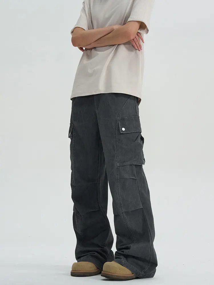 Jean × Vintage Gray Cargo Pleated Denim Jeans, Double Knee Pants Size US 30 / EU 46 - 1 Thumbnail