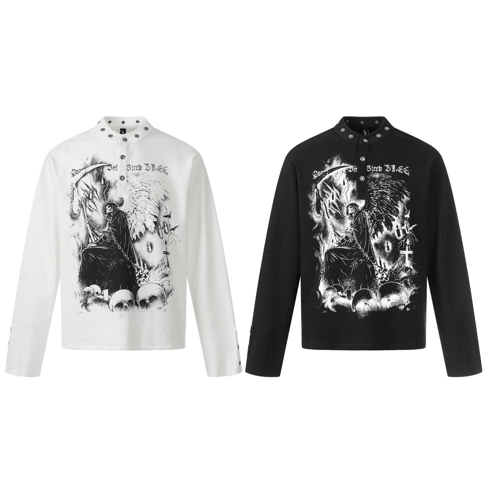 Other Black Graphic Print Long Sleeve Gothic Shirt Size M / US 6-8 / IT 42-44 - 5 Thumbnail