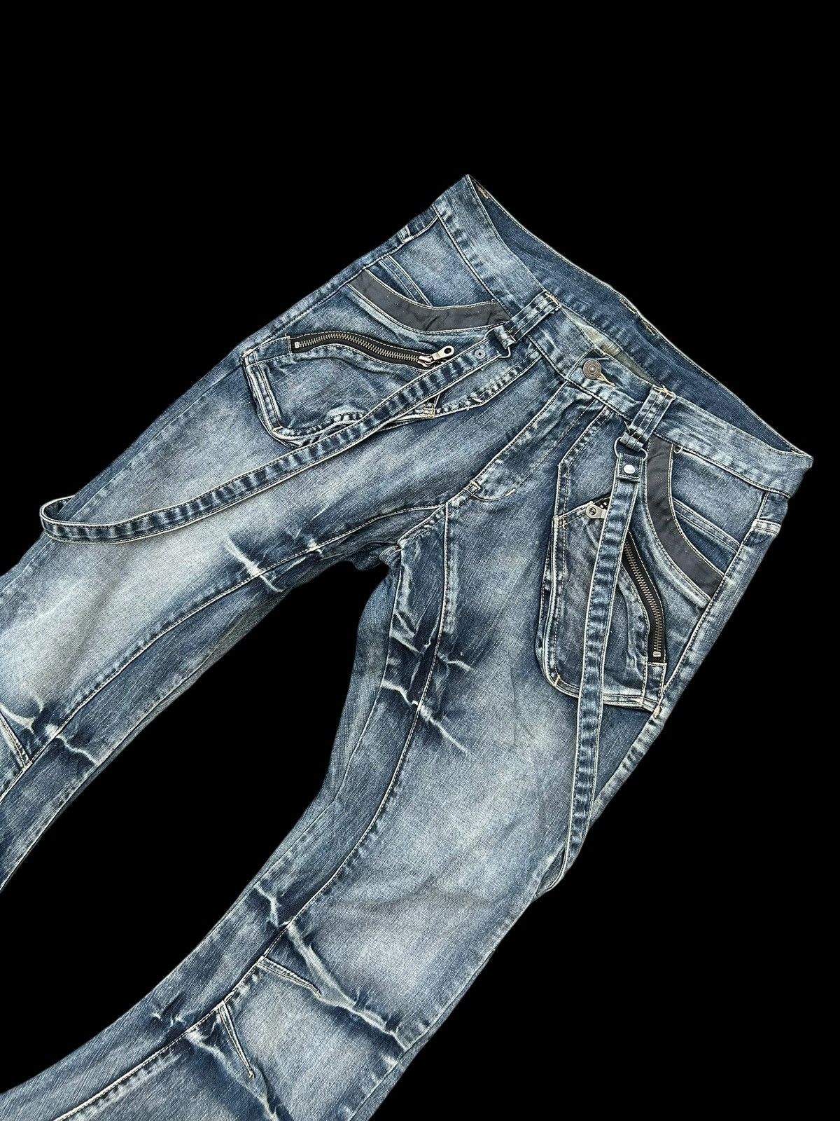 Japanese Brand × Kapital × Vintage PPFM Japanese Punk Style Curve Cut Banana Denim Jeans Rare Size US 32 / EU 48 - 3 Thumbnail