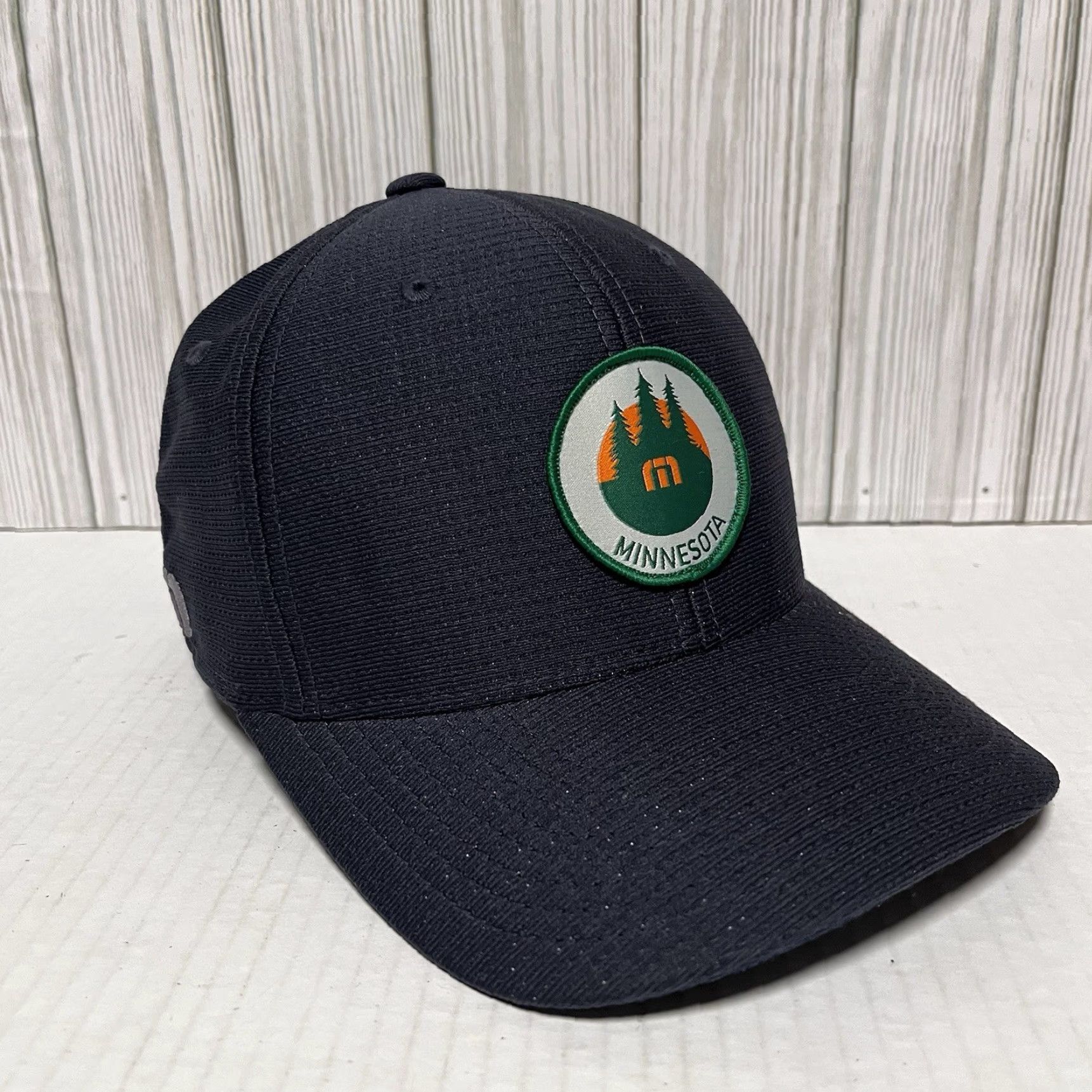 TravisMathew VINTAGE Travis Mathew Golf Hat Cap Minnesota Logo Navy Blue Flexfit S/M Medium Men Golf Hat Adjustable Breathable Lightweight 90s USA Mens Size ONE SIZE - 6 Thumbnail