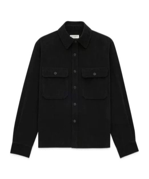 Saint Laurent Paris Saint Laurent Men's Black Shirt Jacket Size US M / EU 48-50 / 2 - 1 Thumbnail