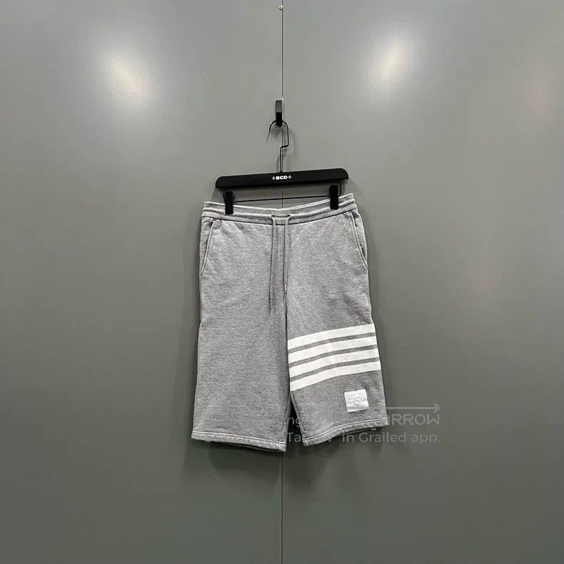 Thom Browne Thom Browne size 3 Grey four-stripe shorts Size US 30 / EU 46 - 1 Thumbnail