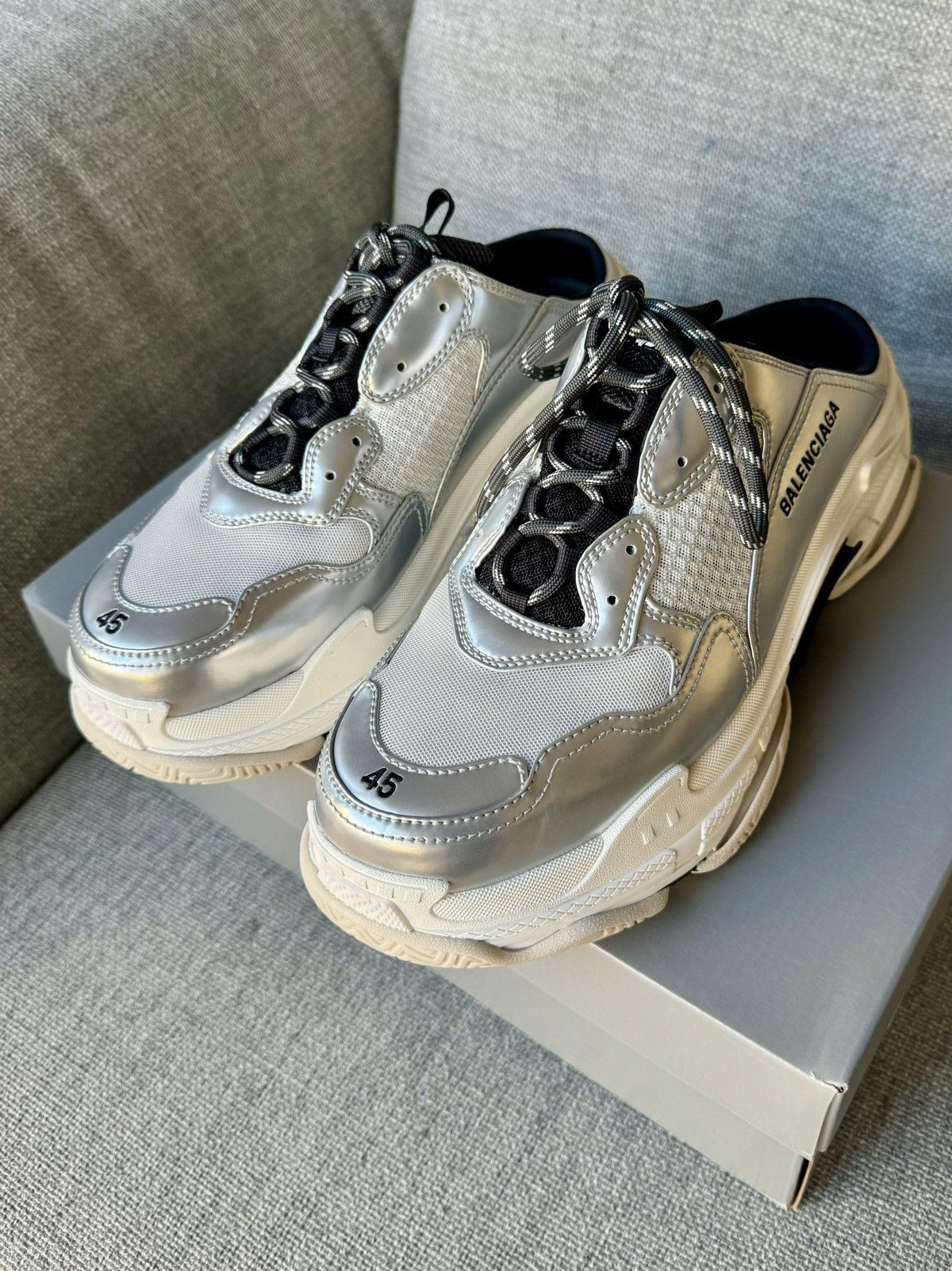 Balenciaga BALENCIAGA TRIPLE S MULE Size US 12 / EU 45 - 10 Thumbnail