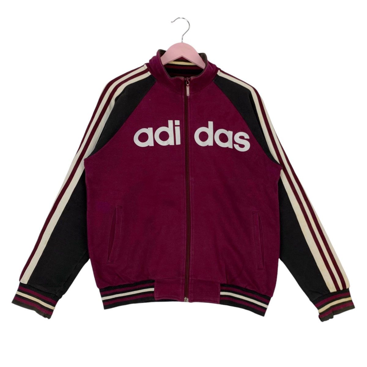 Adidas × Vintage Vintage Adidas Printed Logo Full Zip Turtleneck Sweater Size US M / EU 48-50 / 2 - 1 Thumbnail