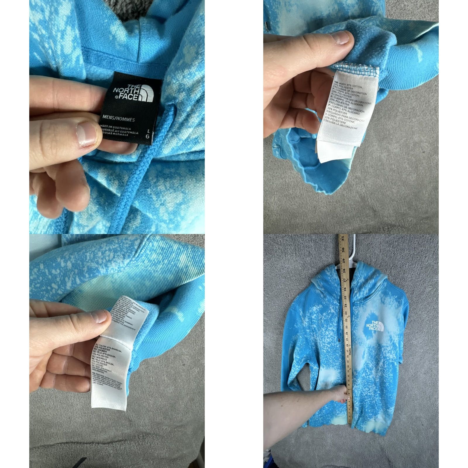 The North Face The North Face Hoodie Mens L Blue Tie Dye Graphic Print Never Stop Exploring Sweatshirt Pullover Hooded Size US L / EU 52-54 / 3 - 8 Thumbnail