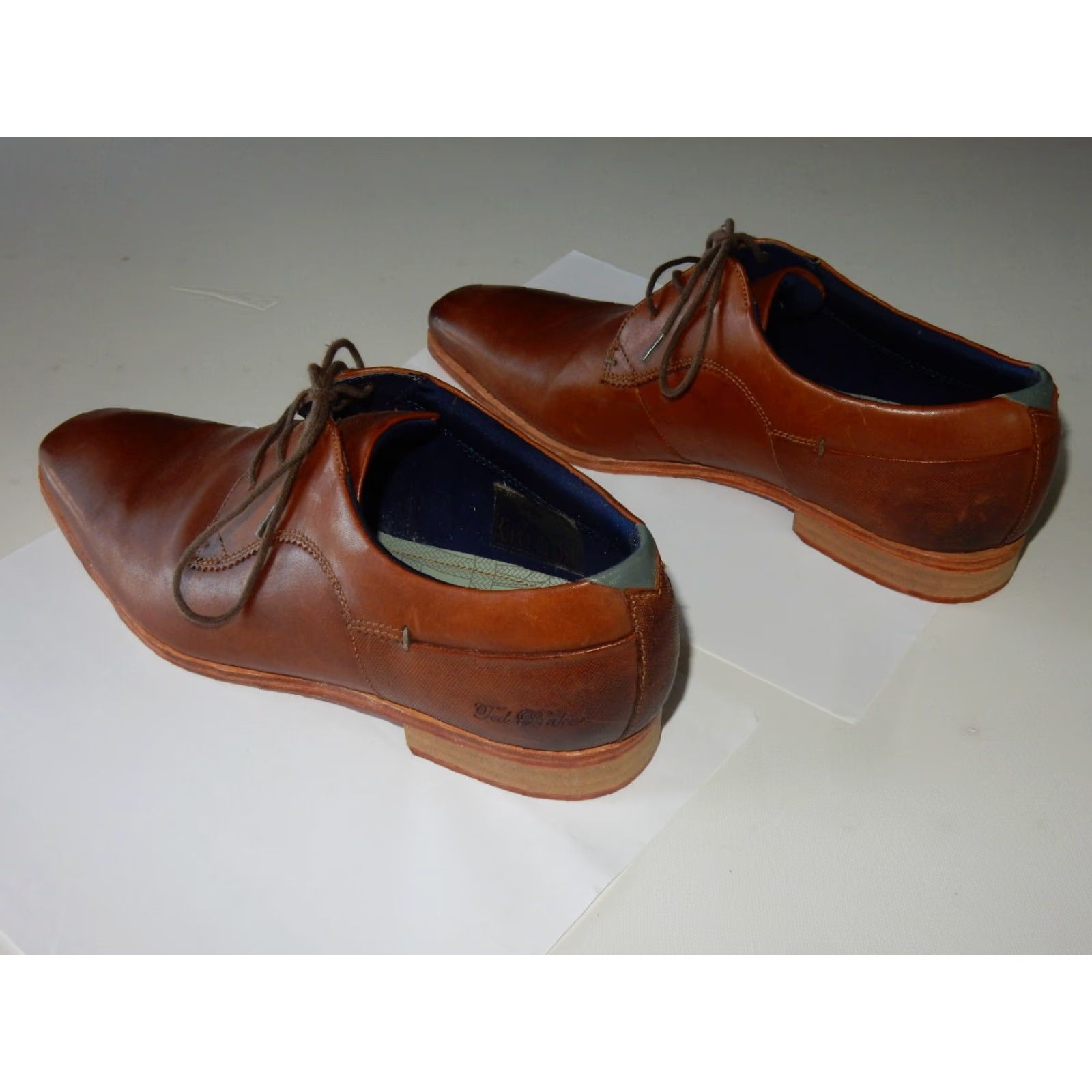 Ted Baker TED BAKER Men's Oxford Dress Shoes Size 8 US Cap Toe Brown Leather Size ONE SIZE - 3 Thumbnail