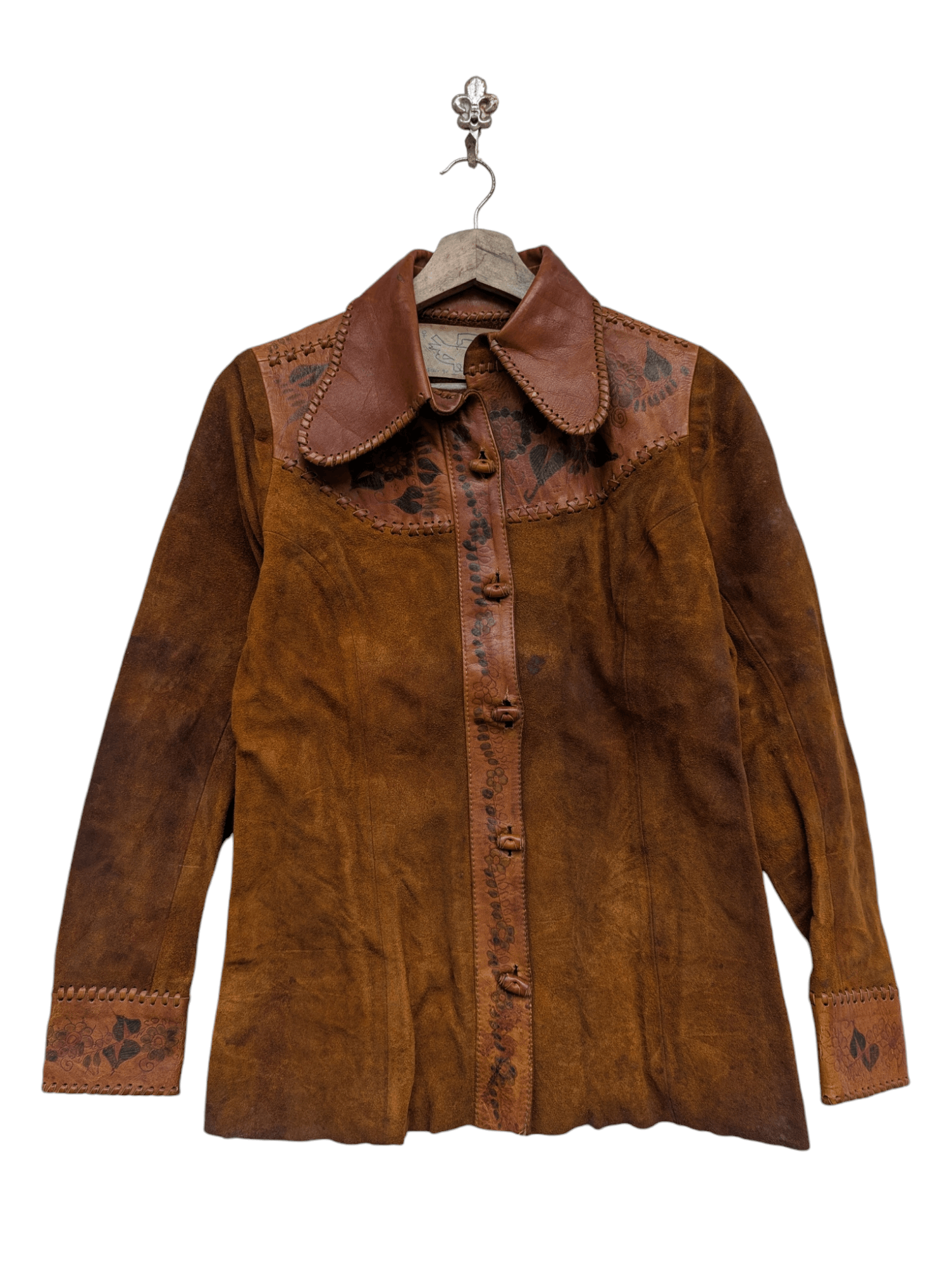 Handmade HANDMADE LEATHER JACKET FLOWER MOTIFS Size M / US 6-8 / IT 42-44 - 1 Thumbnail