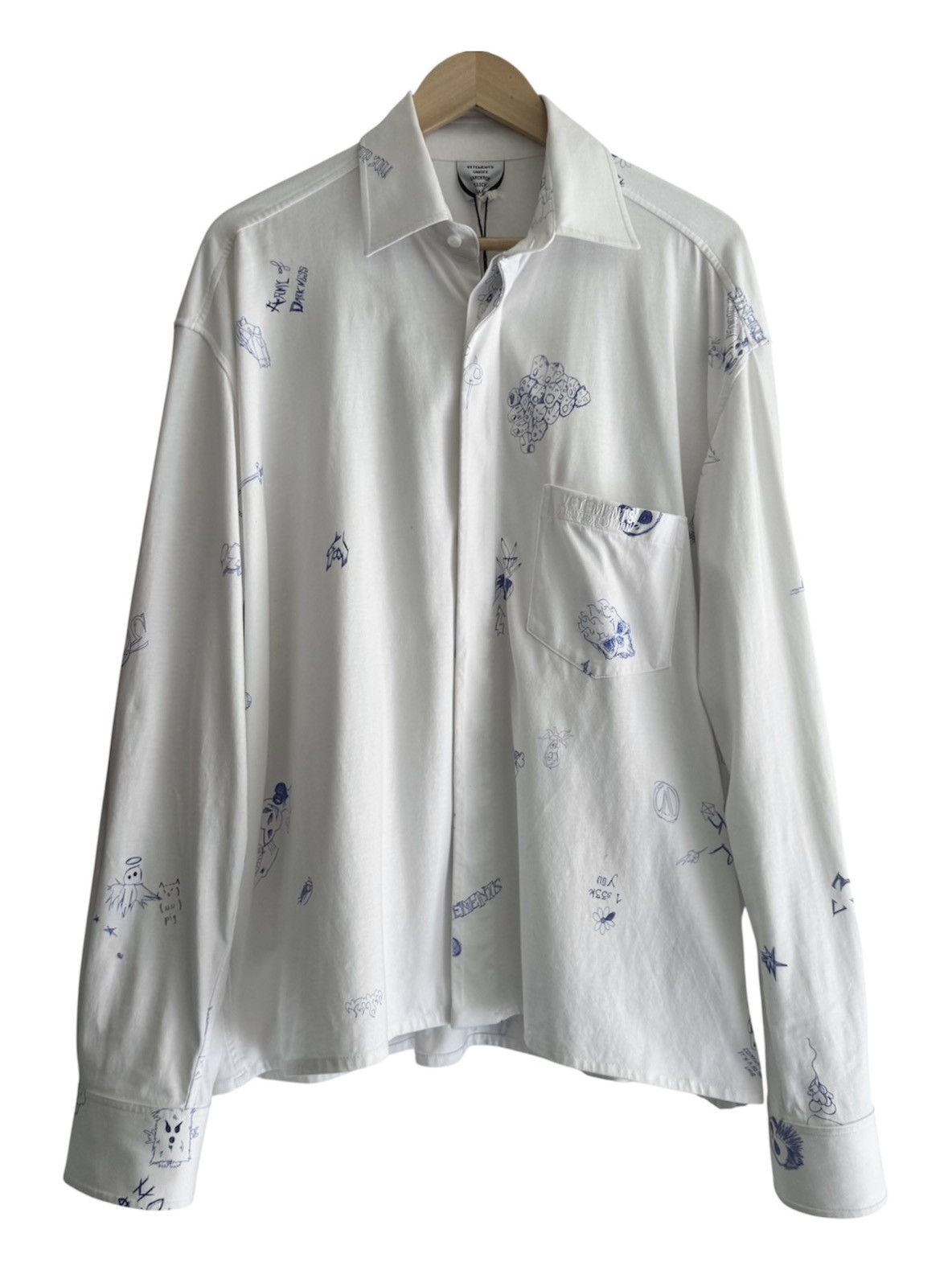 Vetements 2019 Vetements Limited Edition Pen Scribble Button Up Shirt Size US L / EU 52-54 / 3 - 1 Thumbnail