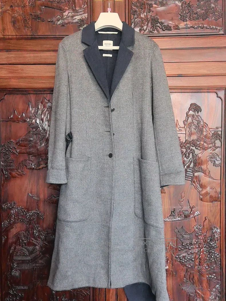 Hermes Hermes Gray Wool Coat Size XXS / US 00 / IT 34 - 1 Thumbnail