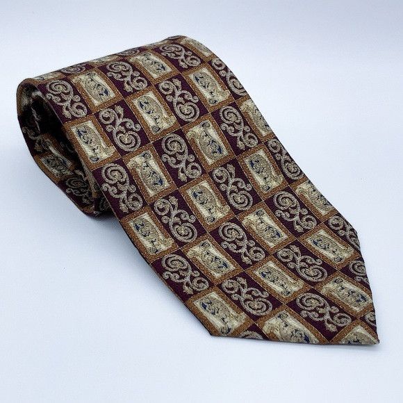 Dior Vintage Christian Dior Silk Brown Paisley Pattern Tie Size ONE SIZE - 1 Thumbnail