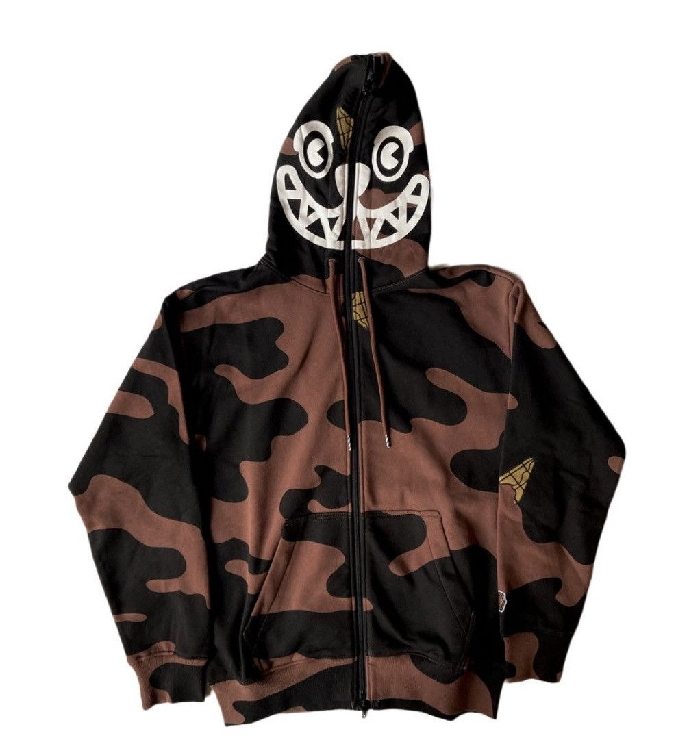 image of Billionaire Boys Club x Icecream Ice Cream Split Full Zip Hoodie in Brown, Men's (Size XL)