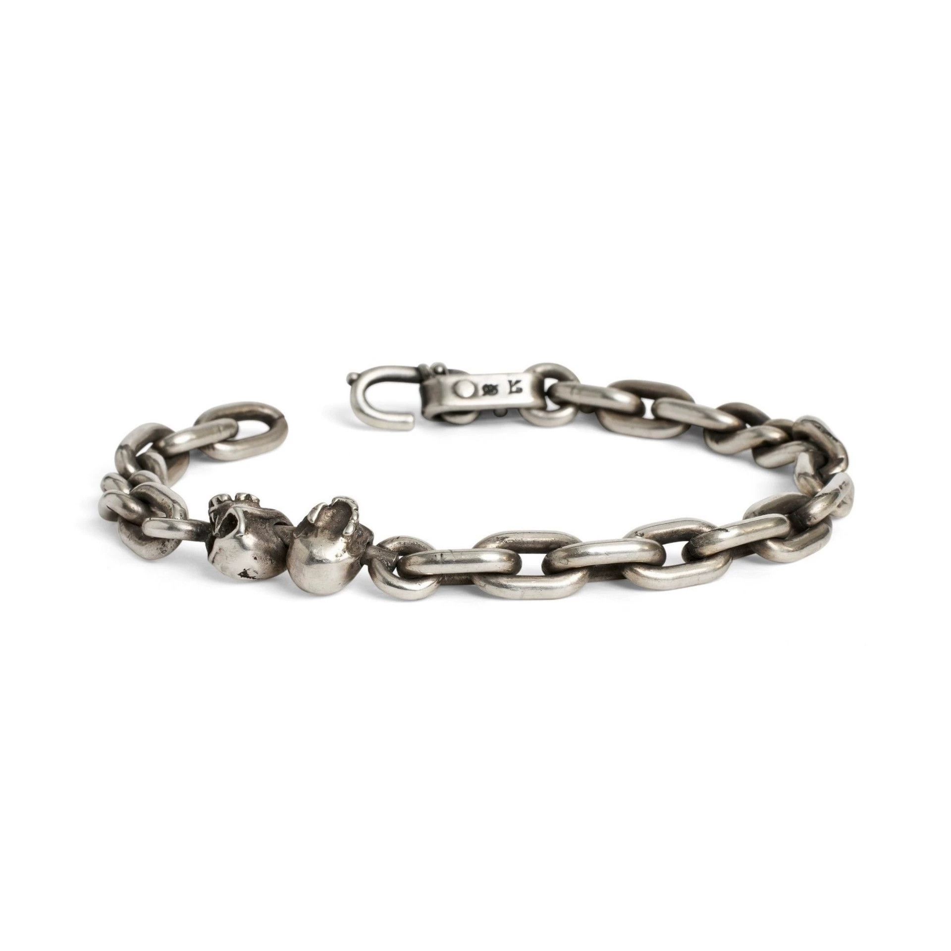 Werkstatt Munchen Werkstatt Munchen M2597 Double Skull Bracelet S/M Size ONE SIZE - 4 Thumbnail