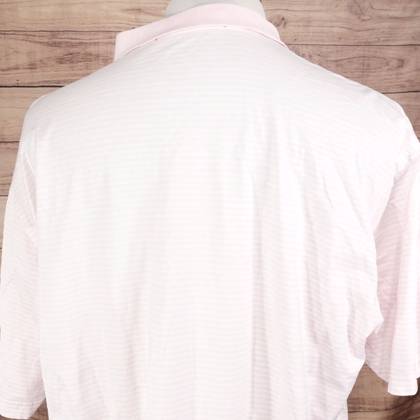 Vintage Fairway & Greene Men's Short Sleeve Striped Polo Shirt Large Pink Casual Business Summer Size US L / EU 52-54 / 3 - 6 Thumbnail