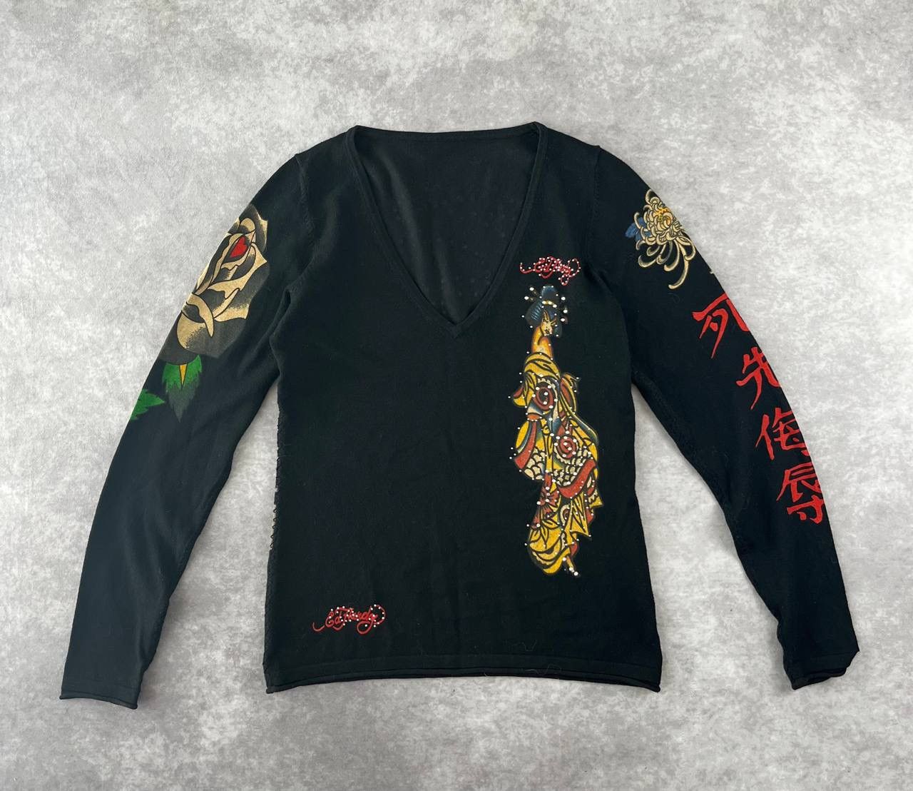 Ed Hardy Ed Hardy Y2K Tattoo Long Sleeve – Geisha Graphic (M) Size M / US 6-8 / IT 42-44 - 1 Thumbnail