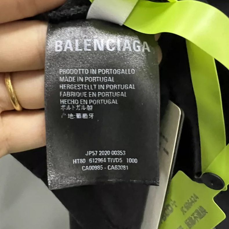 Balenciaga Balenciaga Black Printed Logo Short Sleeve Size US XL / EU 56 / 4 - 4 Thumbnail