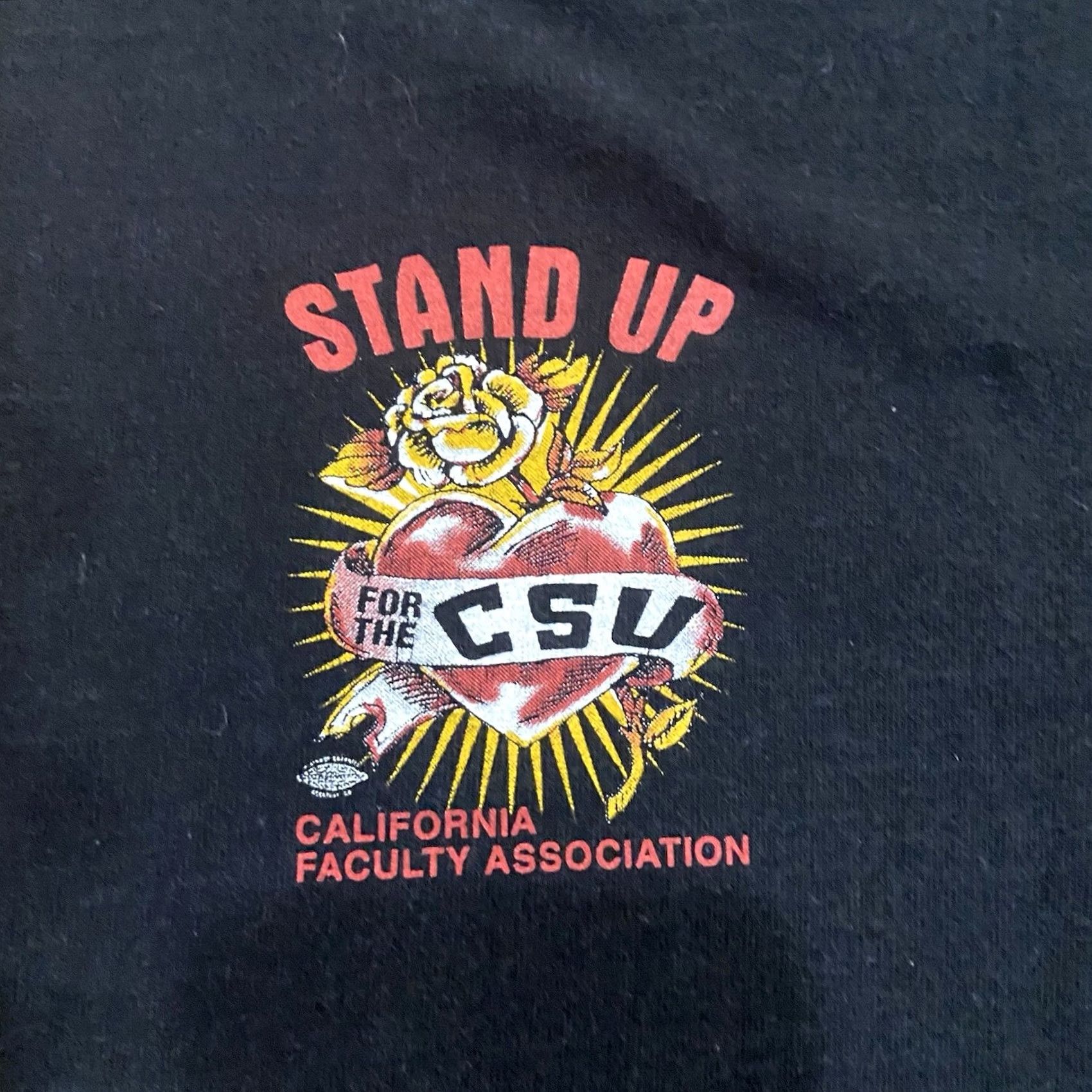 Vintage VINTAGE y2k Stand Up For The CSU Shirt California Faculty Association XL California Shirt Unisex Adults Crew Neck Black Cotton Blend Studded 90s? Size L / US 10 / IT 46 - 5 Thumbnail