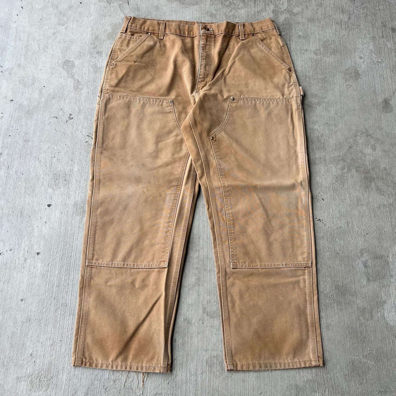 Carhartt × Vintage Carhartt faded brown double knee work wear carpenter pants Size US 37 - 1 Thumbnail
