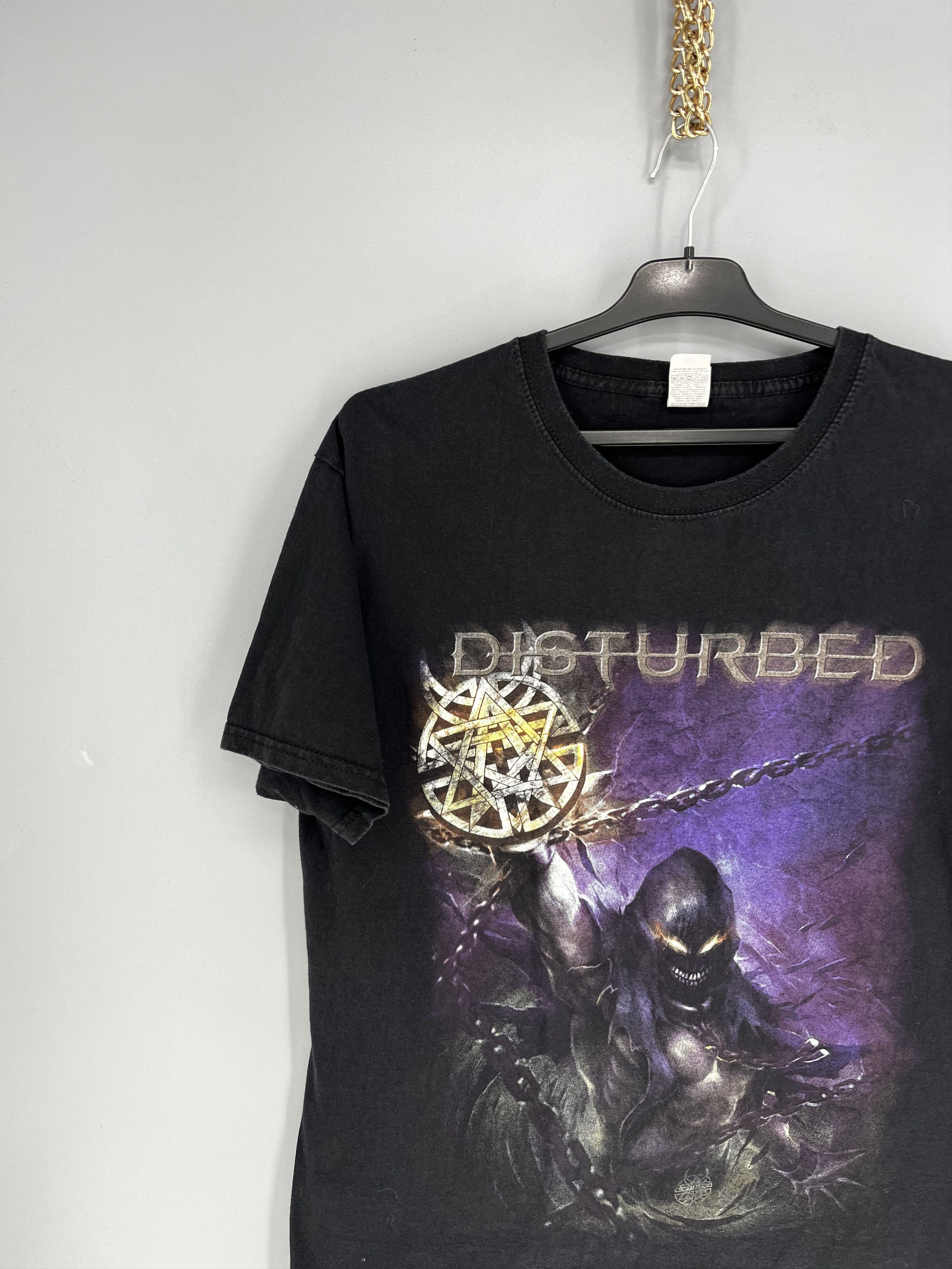 Band Tees Vintage Y2K Disturbed Metal Band Grunge Faded Double Sided Size US L / EU 52-54 / 3 - 4 Thumbnail