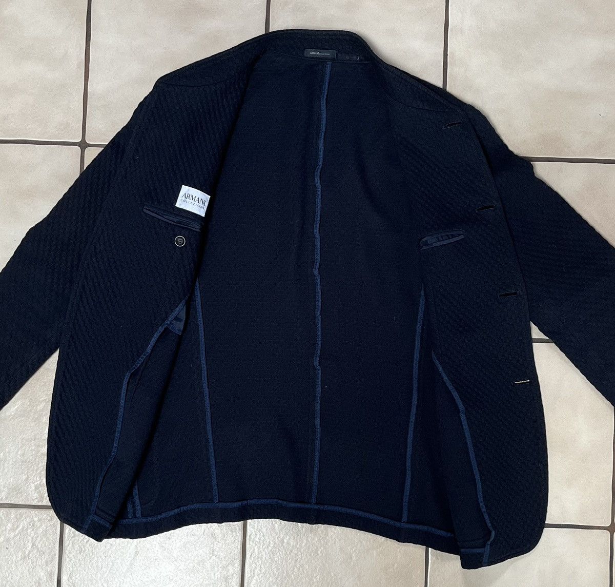 Armani Collezioni Armani Collezioni cotton navy blazer Size 38R - 3 Thumbnail