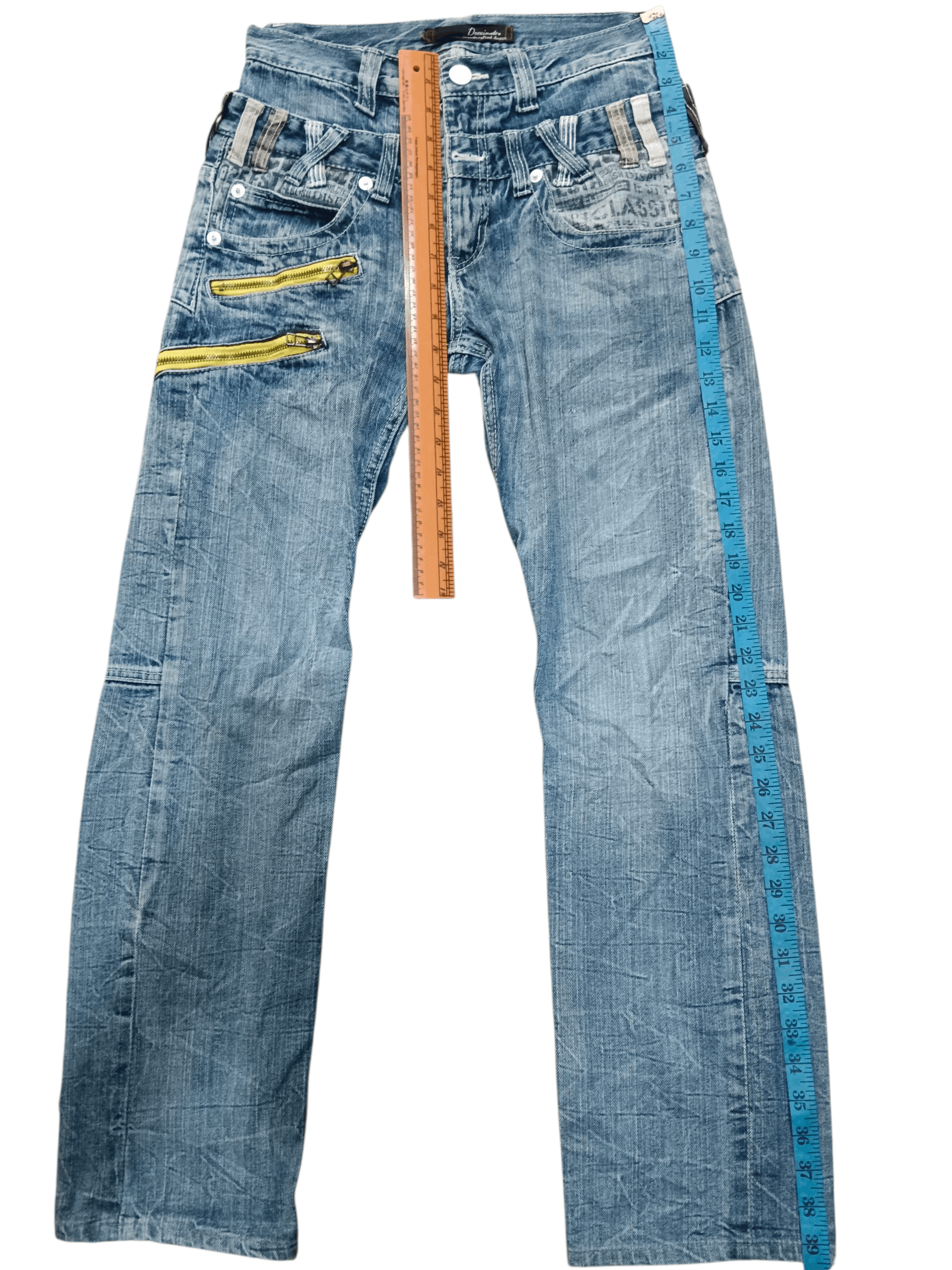 Japanese Brand PUNK!!!🔥 Dominate Double Waist Jeans Size US 29 - 5 Thumbnail