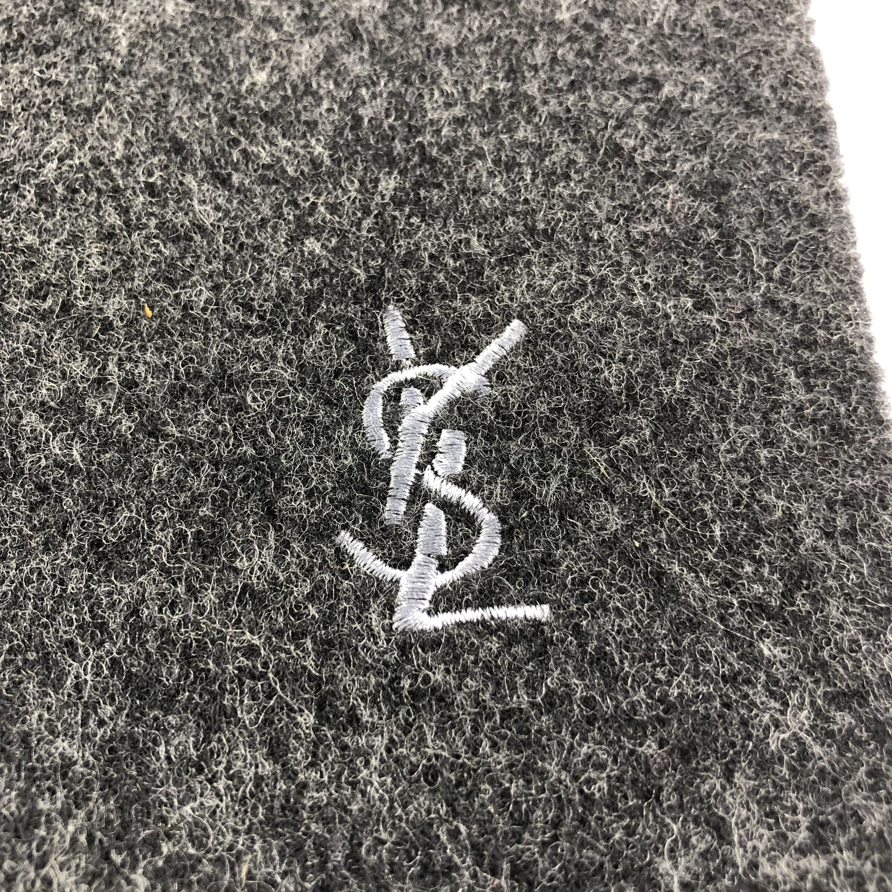 Yves Saint Laurent YSL Plain Grey Merino Scarf Muffler V1499 Size ONE SIZE - 4 Thumbnail