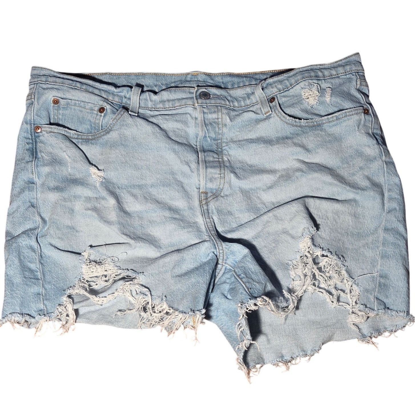 Levi's Stylish Levi's 501 Denim Cut-Off Jean Shorts - Women's 18W Size 40" / US 18 - 1 Thumbnail